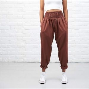 Lucy & Yak Alexa Trousers Pants Mink Small Brown Organic Fair Trade 100% Cotton